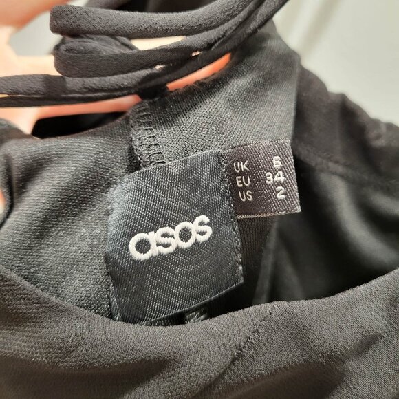 Short Black Strappy Cocktail Dress, ASOS Size 2 - Picture 10 of 10